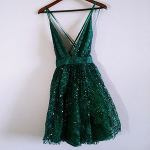 Luxxel Green Sparkly NWT Party Dress Medium